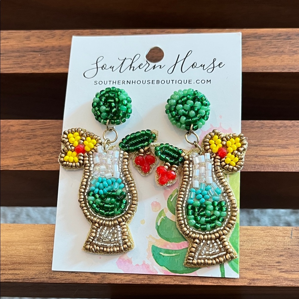 Colorful Beaded Cocktail Earrings